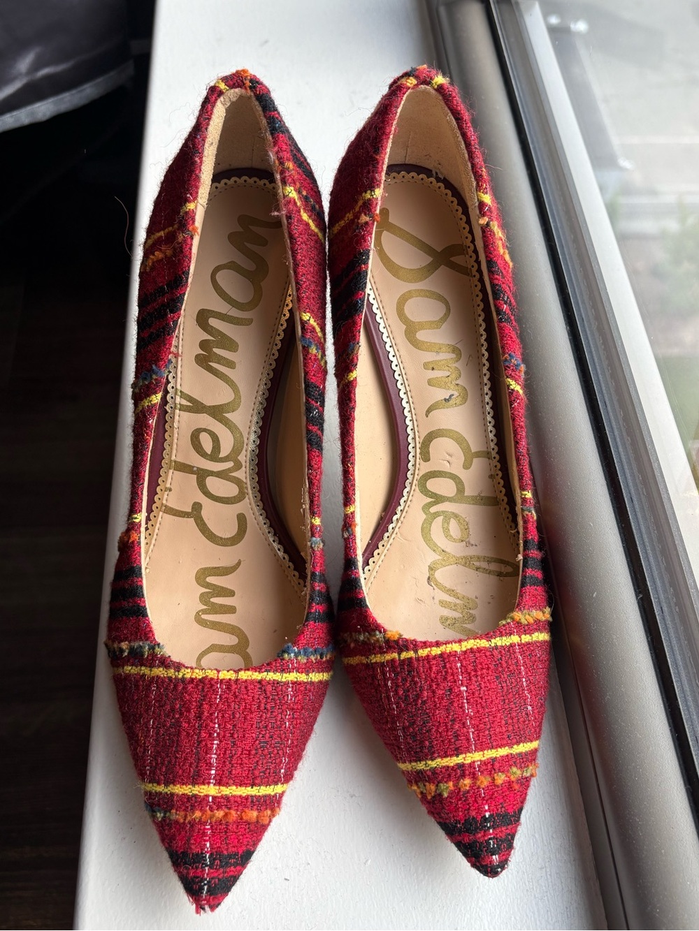 Sam Edelman | Red Plaid Tweed Pumps SZ 9 1/2